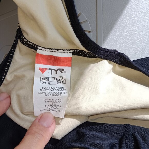 Brand NEW TYR size 34 S 6 Small Black One PIECE SWIMWEAR swimsuit - Picture 4 of 5